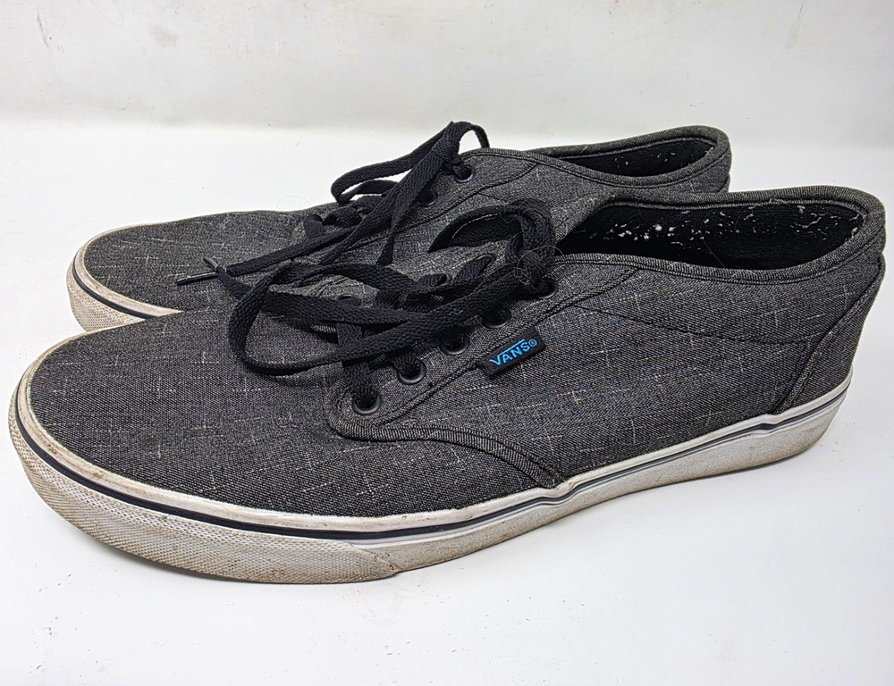 VANS Men's Canvas Lace-Up Low Top Sneaker Shoes Gray/Black US 11